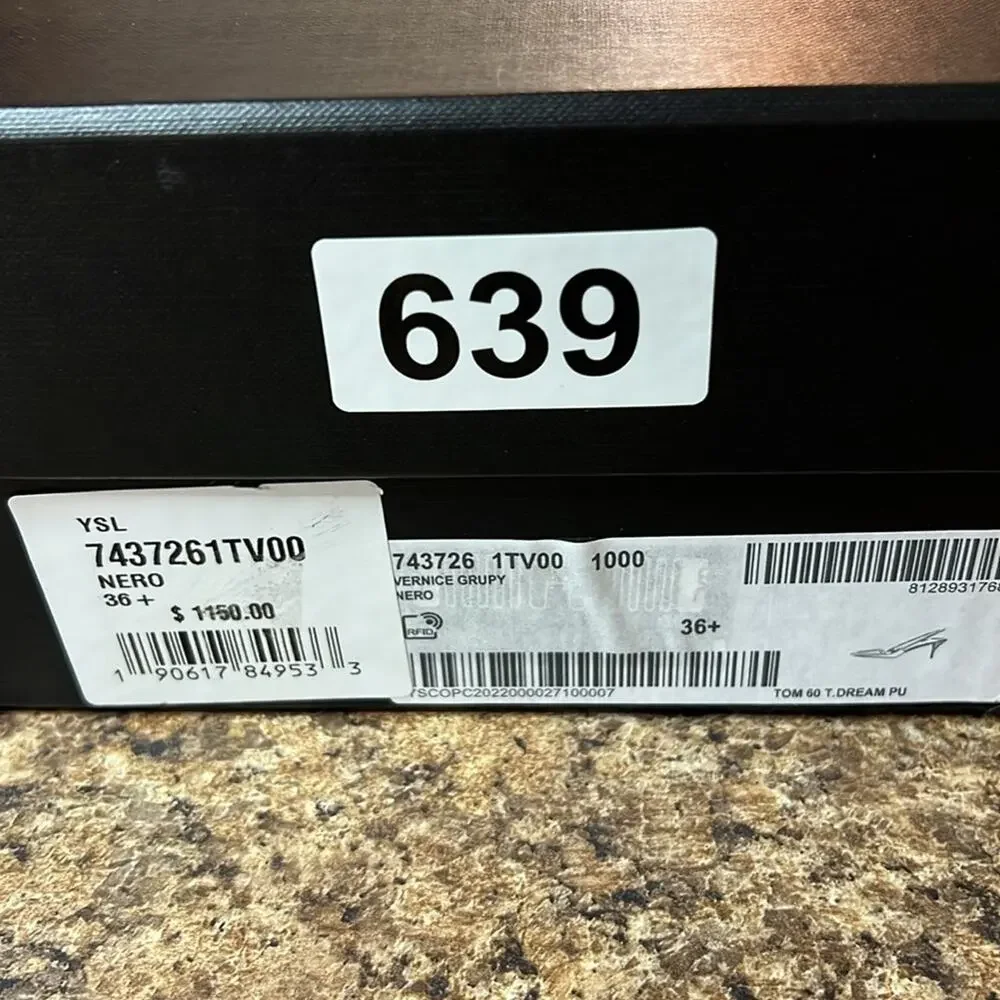 Saint Laurent Tom Slingback Pump 60 Black Patent Leather  NEW EU 36.5 US 6.5 - Picture 16 of 16